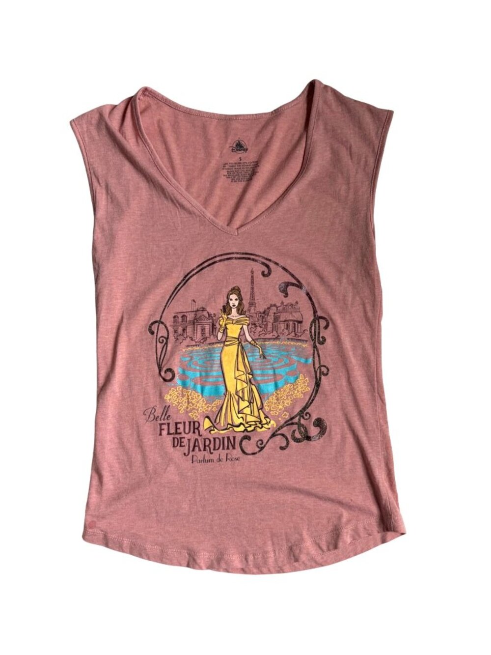 Disney Parks Belle Fleur De Jardin Sleeveless Tee Womens Small Pink Epcot France